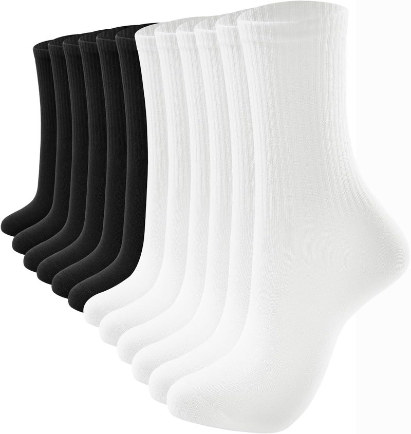 SHIZEN Womens Crew Socks 3-12 Pairs Pack Size 6-11 - Image 1
